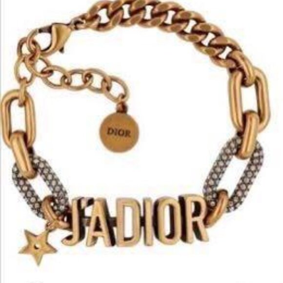 Dior J’adior Bracelet In Antique Gold Finish w Crystals - Picture 1 of 1